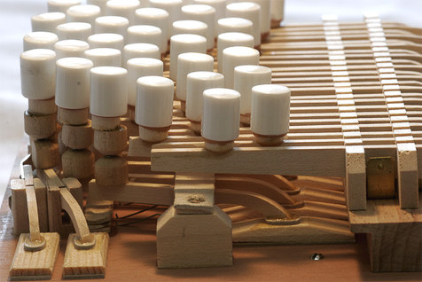 treble soundboard, keyboard mechanics